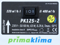 Prima Klima PK125-2 400(220)m³/h, Ø125mm