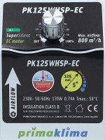 Prima Klima PK125WHSP-EC 800m&sup3;h, &Oslash;125mm 0-100%